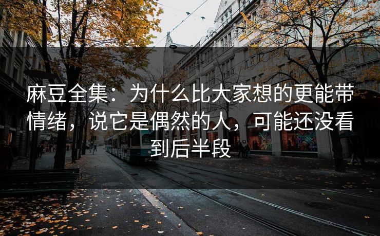 麻豆全集：为什么比大家想的更能带情绪，说它是偶然的人，可能还没看到后半段