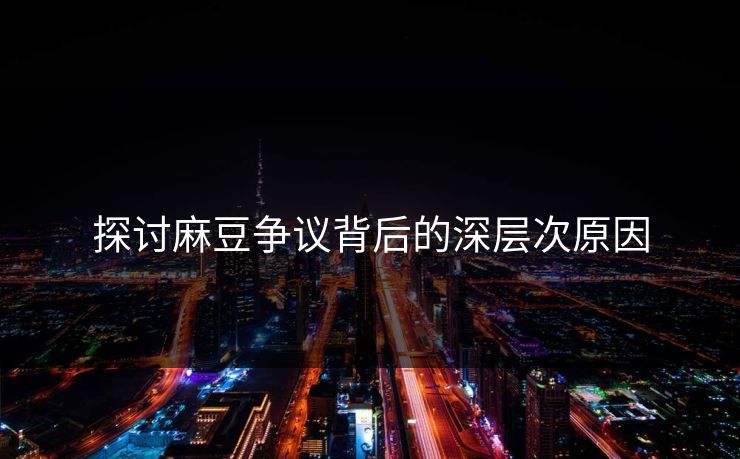 探讨麻豆争议背后的深层次原因