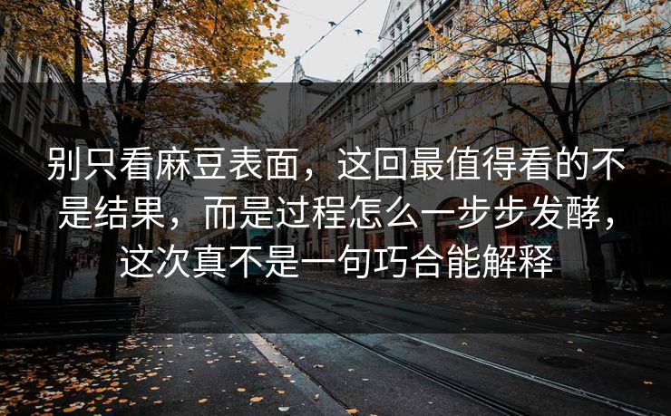 别只看麻豆表面，这回最值得看的不是结果，而是过程怎么一步步发酵，这次真不是一句巧合能解释